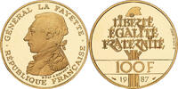 France 100 Francs 1987 MDP La Fayette, MDP, Proof, Gold, Gadoury:902 AU(50-53)