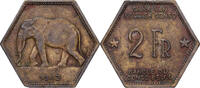 Congo belge 2 Francs Philadelphie, Laiton, KM:25 -