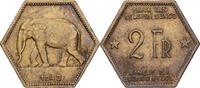 Congo belge 2 Francs Philadelphie, Laiton, KM:25 -
