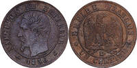 France 1 Centime Napoléon III, Bordeaux, Bronze, Gadoury:86 -