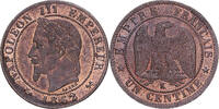 France 1 Centime Napoléon III, Bordeaux, Bronze, Gadoury:87 -