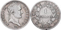 Pièce 1 Franc Argent Napoléon Ier 1809 A Paris - Monnaie Collection Km 692.1 - Louis XIII à Louis XVI