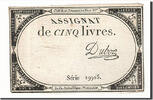 France 5 Livres Billet, 1793-10-31, KM:A76, Lafaurie:171 -