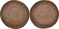 Régions françaises 10 Centimes Monnaie, FRENCH STATES, ANTWERP, Anvers, Bronze, KM:5.3 -