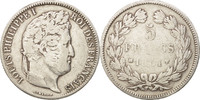 France 5 Francs Monnaie, Louis-Philippe, Marseille, B, Argent, KM:744.6 -