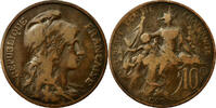 France 10 Centimes Monnaie, Dupuis, Paris, Bronze, KM:843 -