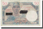 France 50 Francs 1947, FAUSSE SURCHARGE, Fayette:VF 31.1, KM:M8 -