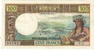 Tahiti 100 Francs Billet, KM:23 -