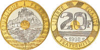 France 20 Francs Monnaie, Mont Saint Michel, Paris, Tri-Metallic -