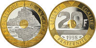 France 20 Francs Monnaie, Mont Saint Michel, Paris, Proof -