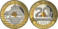 France 20 Francs Monnaie, Mont Saint Michel, Paris, Proof -