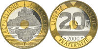 France 20 Francs Monnaie, Mont Saint Michel, Paris, Proof -