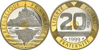 France 20 Francs Monnaie, Mont Saint Michel, Paris, Proof -