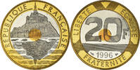 France 20 Francs Monnaie, Mont Saint Michel, Paris, Proof / BE -