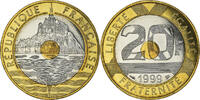 France 20 Francs Monnaie, Mont Saint Michel, Pessac, Tri-Metallic -