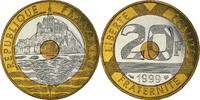 France 20 Francs Monnaie, Mont Saint Michel, Pessac, Tri-Metallic -