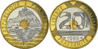 France 20 Francs Monnaie, Mont Saint Michel, Pessac, Tri-Metallic -