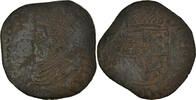 Pays-Bas espagnols Liard Monnaie, Philippe II, Tournai, Cuivre -