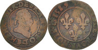 France Double Tournois Monnaie, Rouen, Cuivre, Sombart:4092 -