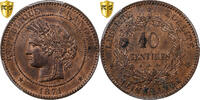 France 10 Centimes Cérès, Paris, Bronze, PCGS, Gadoury:265 -