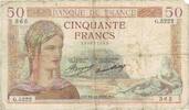 France 50 Francs Cérès, G.5222, B, Fayette:17.5, KM:81 -