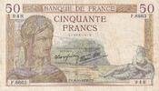 France 50 Francs Cérès, F.8663, Fayette:18.15, KM:85b -