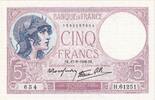 France 5 Francs Violet, 1939-08-17, H.61251 -