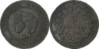 France 5 Centimes Cérès, Paris, Bronze, Gadoury:157a, KM:821.1 -