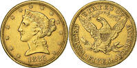 États-Unis $5, Half Eagle Coronet Head, U.S. Mint, Or, KM:101 -