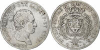 États italiens 5 Lire SARDINIA, Carlo Felice, Genoa, Argent -