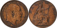 Grande-Bretagne Farthing Edward VII, Bronze, KM:792 -