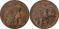 France 5 Centimes Dupuis, Paris, Bronze, Gadoury:165, KM:842 -