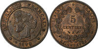 France 5 Centimes Cérès, Paris, Bronze, Gadoury:157a, KM:821.1 -