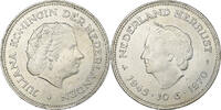 Pays-Bas 10 Gulden Juliana, Argent, KM:195 -