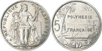 Polynésie française 5 Francs Paris, Aluminium, Lecompte:60 -