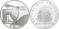 France 100 Francs Jeux Olympiques, Paris, Argent, KM:1047 -