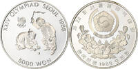 Corée du Sud 5000 Won XXIV OLYMPIAD SEOUL 1988, Seoul, Argent -