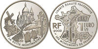 France 1-1/2 Euro La Butte Montmartre, Paris, Argent, KM:1307 -