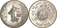 France 10 Euro 10 ans de l'euro, Paris, Argent, KM:1889 -