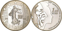 France 1-1/2 Euro 50e Anniversaire de la Vè République, Paris, Argent -