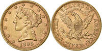 États-Unis $5, Half Eagle Coronet Head, U.S. Mint, Or, KM:101 -