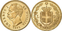 Italie 20 Lire Umberto I, Rome, Or, KM:21 -