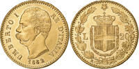 Italie 20 Lire Umberto I, Rome, Or, KM:21 -