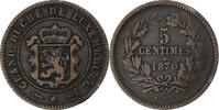 Luxembourg 5 Centimes William III, Utrecht, Bronze, KM:22.1 -