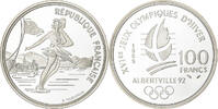 France 100 Francs JO Albertville 92, Paris, BE, Argent, KM:972 -
