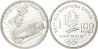 France 100 Francs JO Albertville 92, Paris, BE, Argent, Gadoury:C9 -