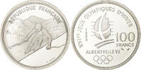 France 100 Francs JO Albertville 92, Paris, BE, Argent, Gadoury:C1 -