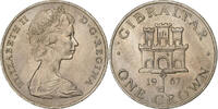 Gibraltar Crown Élisabeth II, Cupro-nickel, KM:4 -