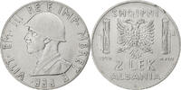 Albanie 2 Lek Victor-Emmanuel III, Rome, Acier inoxydable, KM:32 -