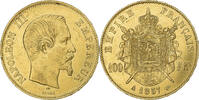 France 100 Francs 1857 A Napoléon III, Paris, Or, Gadoury:1135, KM:786.1 TTB